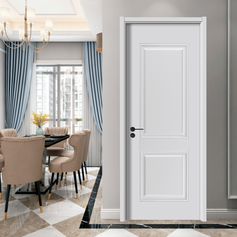 Pintu Kayu Pepejal Papan Jati Bercat Putih PVC