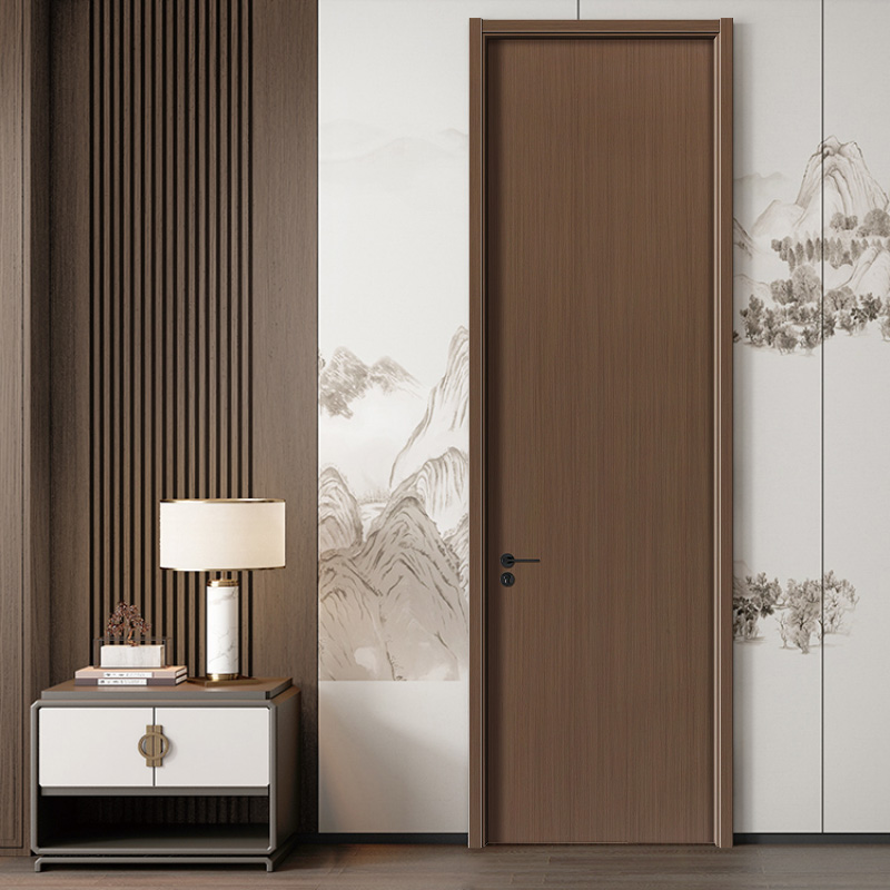 Pintu Kayu Pepejal Dalaman PVC Walnut Hitam
